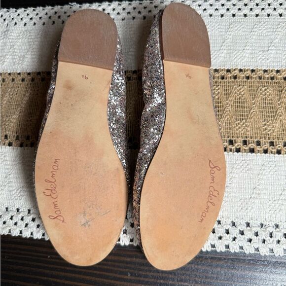 Sam Edelman Women’s Silver & Pink Multi Glitter Felicia Slip On Flat Shoes - Picture 8 of 8